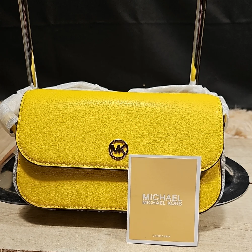 Michael Kors Vibrant Yellow Crossbody Bag With Tags Retail 289.00